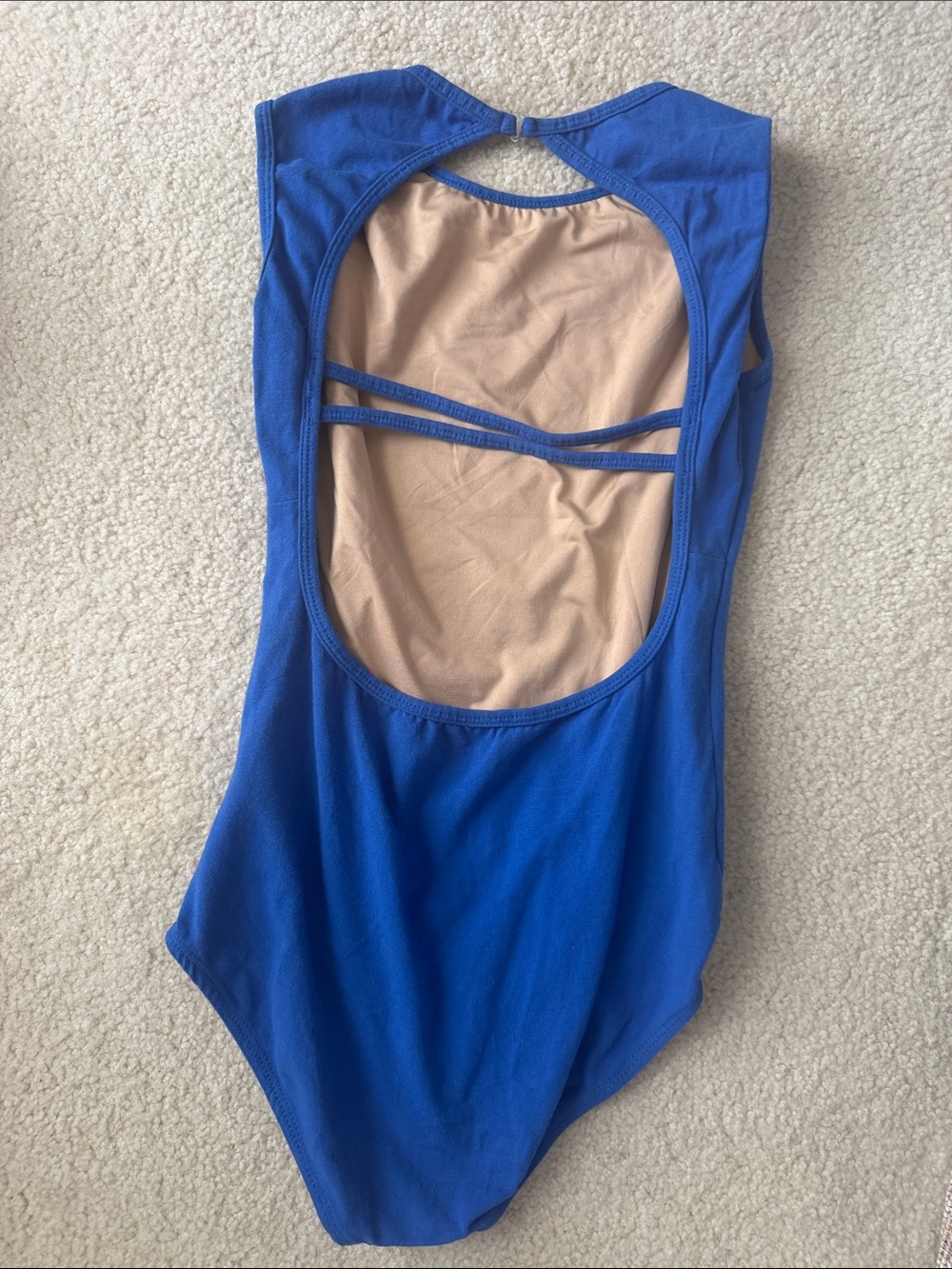 Girls Blue Strappy-Back One-Piece Bodysuit